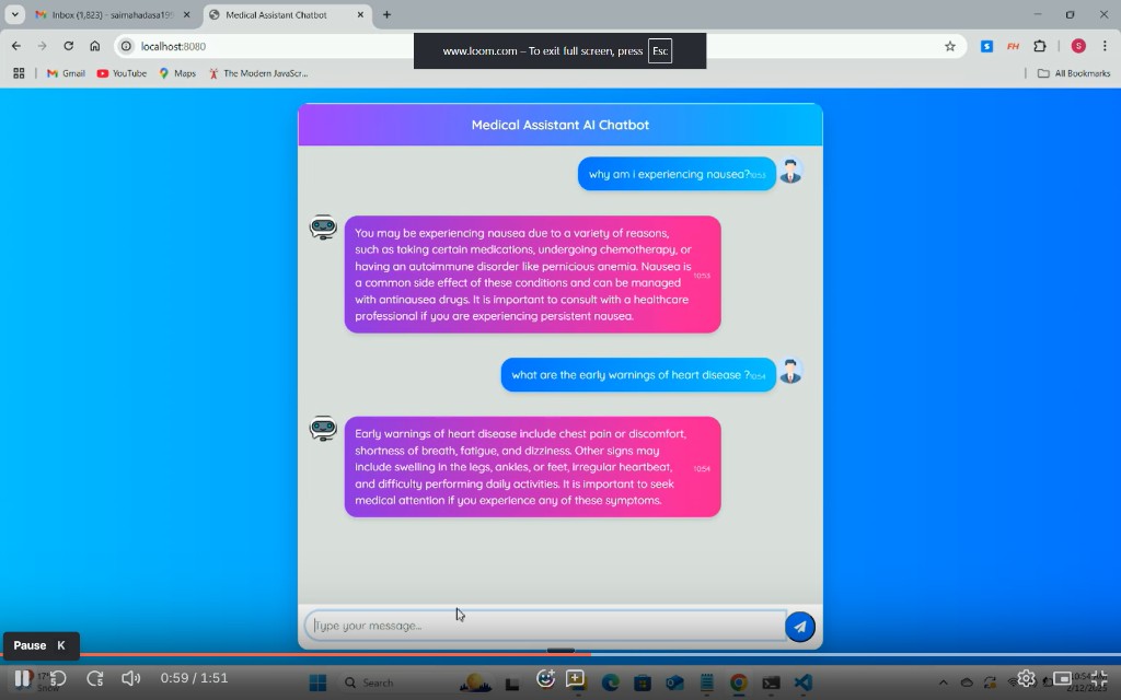 Medical Assistant RAG Chatbot demo preview